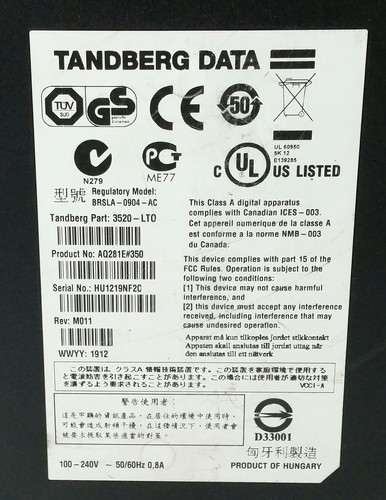 Tandberg Data BRSLA-0904-AC External Tape Drive - Picture 3 of 6