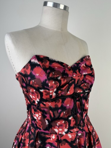 Review Size 12 Retro 50s Style Party Dress Strapless Fit Flare Tulle Petticoat - Afbeelding 7 van 21