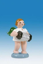 Angel Musician Angel With Konzertina Without Crown Height Approx 2 3/8in New