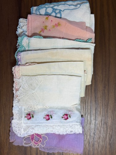 Novelty Ladies Hankie Lots - Silk, cotton blends, linen - Picture 25 of 81