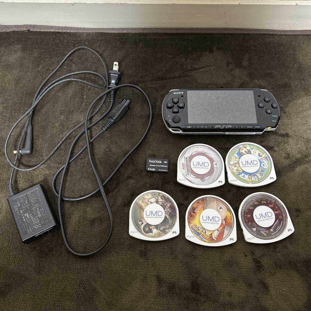 【WEB限定】 Sony PSP 3000 Black Set - Charger, Memory Stick, Battery,5 Nintendo Switch
