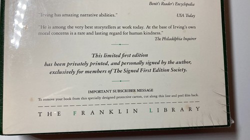 1ST ED SIGNED&SEALED! 1989 A Prayer For Owen Meany John Irving Franklin Library - Picture 10 of 11