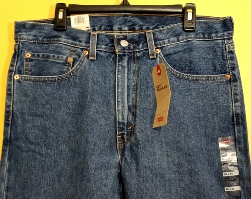 Levi's 505 Herren Jeans Größe 36 x 32 Regular Fit Straight Leg Blau Neu mit Etikett - Bild 4 von 6