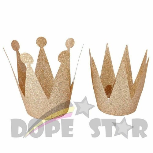 12 PCS Kid Adult Birthday Paper Hats Cap Crown King Queen Party Decoration Gold - Picture 5 of 7