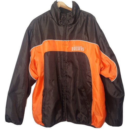 Cleveland Browns NFL Jacket Men XL Reversible Winter Fleece Helmet Full Zip - Picture 2 of 12