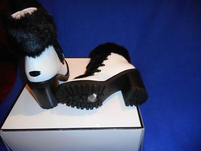 Guess Los Angeles Galway  Black/White Leather Female Boots US Size 5M