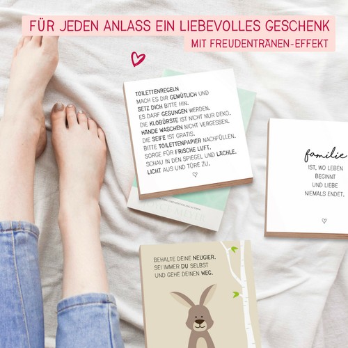 Wunderpixel® Holzbild "Echte Freunde" - Holzschild Spruch Geschenk für Freundin - Bild 6 von 9