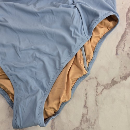 J Crew Swim 22 3X Blue One Piece Square Neck Ruched Bikini Coverage - Picture 4 of 13