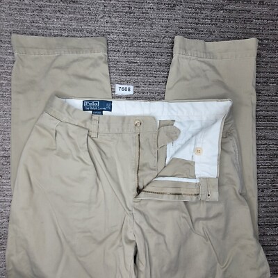 S*N様 90s Polo Ralph Lauren Ethan Pant 33 Polo Ralph Lauren Size 33/30 Men Pant Ethan Casual Mid Rise Khaki
