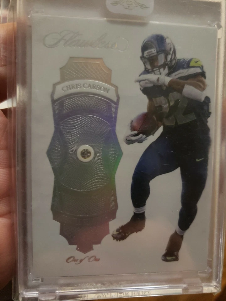 🔥🔥2017 Panini Flawless Chris Carson Rookie Rainbow 1/1 +1/3+4/4+2/5+8/10+6/15  - Image 2 of 4