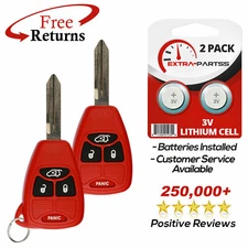 2 Remote Key Fob 4btn Red for 2005 2006 2007 Jeep Liberty