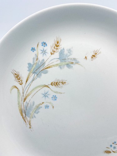 Vintage Japan Autumn Wheat 8701 with Blue Flowers Circular 11.5” Platter - Picture 4 of 8