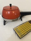 Hoover Model 8610 Electric Fry Pan Fondue Set w/ Box & 6 Forks VTG MCM