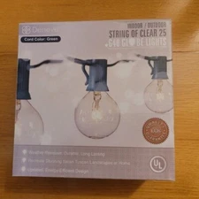 String Lights, Deneve 25Ft G40 Globe String Lights with Bulbs-UL Indoor/Outdoor 