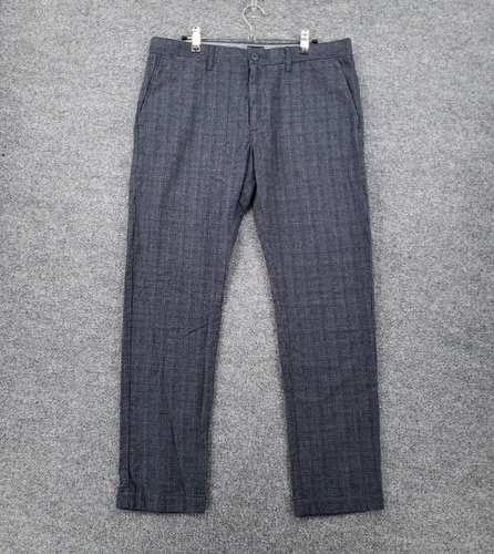 NEW J Crew 484 Dress Pants Mens 32X30 Blue Plaid Slim Fit Preppy Casual Trouser
