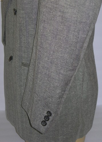Nino Cerruti Men's Gray Double Breasted Peak Lapel Ventless Sport Coat 42R - Imagen 6 de 12