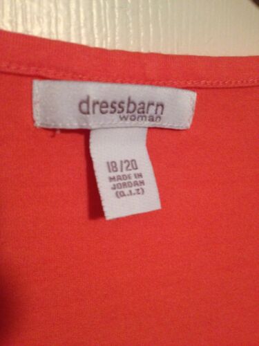 Vestido Granero Talla Grande 18/20 Cuello Cuadrado Coral Naranja Blusa Corta Skeeved - Imagen 3 de 5
