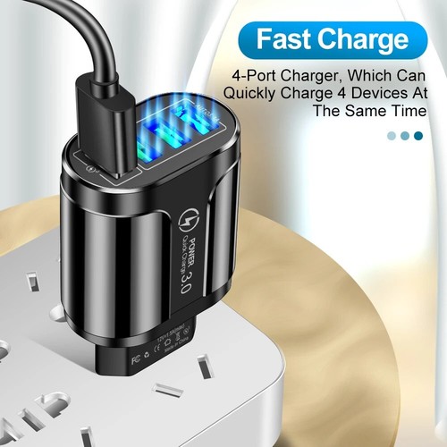 USB Chargeur Rapide Adaptateur Chargeur 4-fach Portable Smartphone Tablette Z114 - Photo 8 sur 24