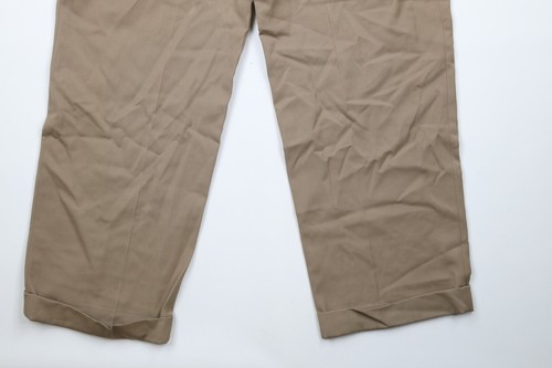 Vtg 70s Ralph Lauren Mens 32x31 Distressed Wool Pleated Wide Leg Chino Pants USA - Picture 14 of 16