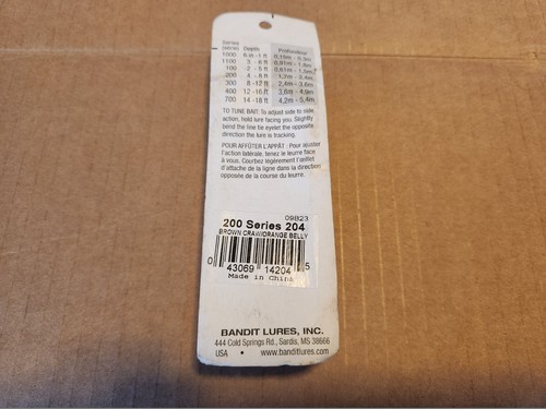 1 Bandit 200 Series 204 Marrón Craw/Naranja Vientre Crankbait - Imagen 4 de 6