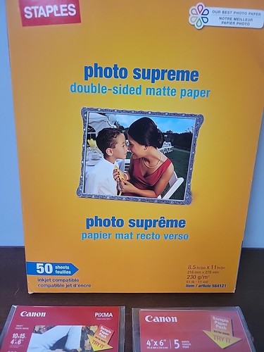 Staples Photo Supreme Paper 8 1/2" x 11" Double Sided Matte 50 Pack plus extras - Picture 2 of 4