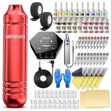 Maquinas Rotativas De Tatuar Kit Profesional Tintas Para Tatuaje Pedal Completo