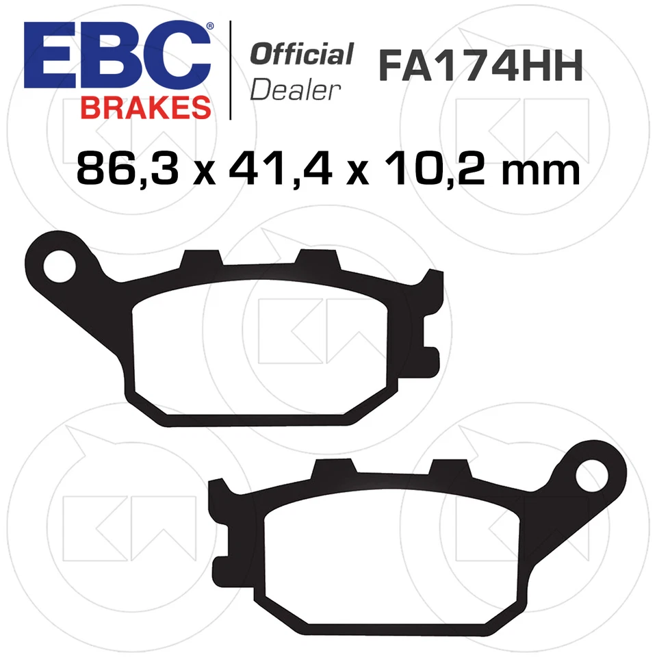 PASTIGLIE FRENO POSTERIORE SINTER EBC FA174HH per SUZUKI SV S ABS 650 2007-2009 - Immagine 3 di 4