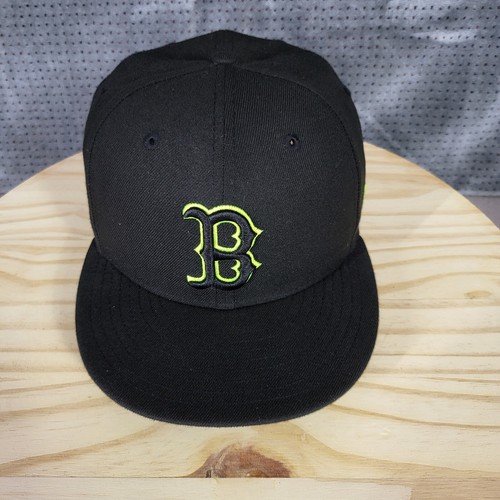 Boston Red Sox MLB Authentic Fitted Hat Cap 7 1/8 New Era 59Fifty Black Neon "B"