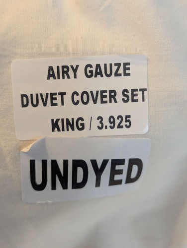 Quince 100% Organic Cotton Airy Gauze Duvet Cover 3PC Set Undyed King/Cal -NEW- - Picture 5 of 7