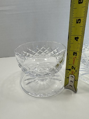 Waterford Comeragh Footed Crystal Desert Bowl Set Of 2 Clear Cut Waterford Bowls - Picture 10 of 11