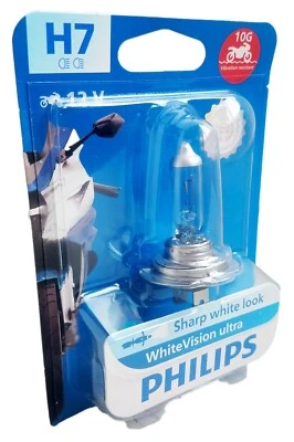 H7 12V 55W PX26d WhiteVision Ultra Moto 1st. Blister Philips 12972WVUBW - Bild 1 von 2