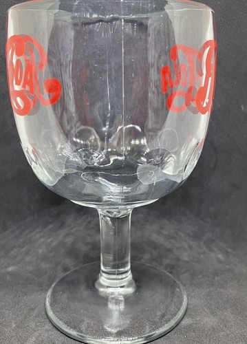 Copa de vidrio transparente vintage Pepsi Cola con hoyuelos rojo pirotecnia logotipo años 70 usada en excelente estado - Imagen 7 de 11