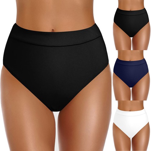 Women High Waisted Bikini Bottoms High Cut Swim Bottom Full Coverage Swimsuit