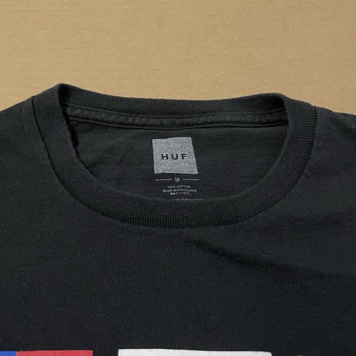 Huf Worldwide Flags Shirt Adult Medium Black Long Sleeve Skate USA Y2K Rap Mens - Picture 7 of 11