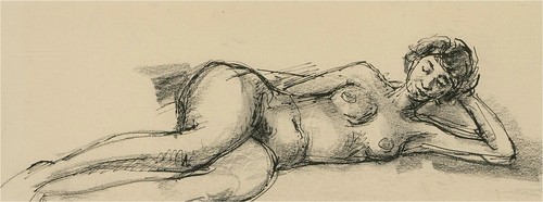 Peter Collins ARCA - Contemporary Pen and Ink Drawing, Nude Study XIII
