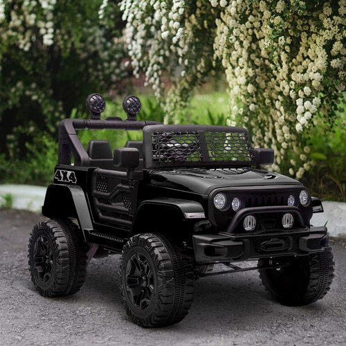 HOMCOM Macchina per Bambini Elettrica 12V con Guida Manuale e Telecomando Nero - Foto 2 di 10