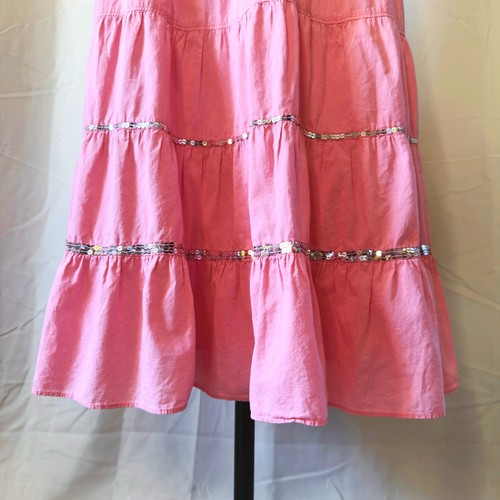 VTG Y2K Pink Midi / Maxi Low Rise Skirt with Sequins size Small - Picture 4 of 6