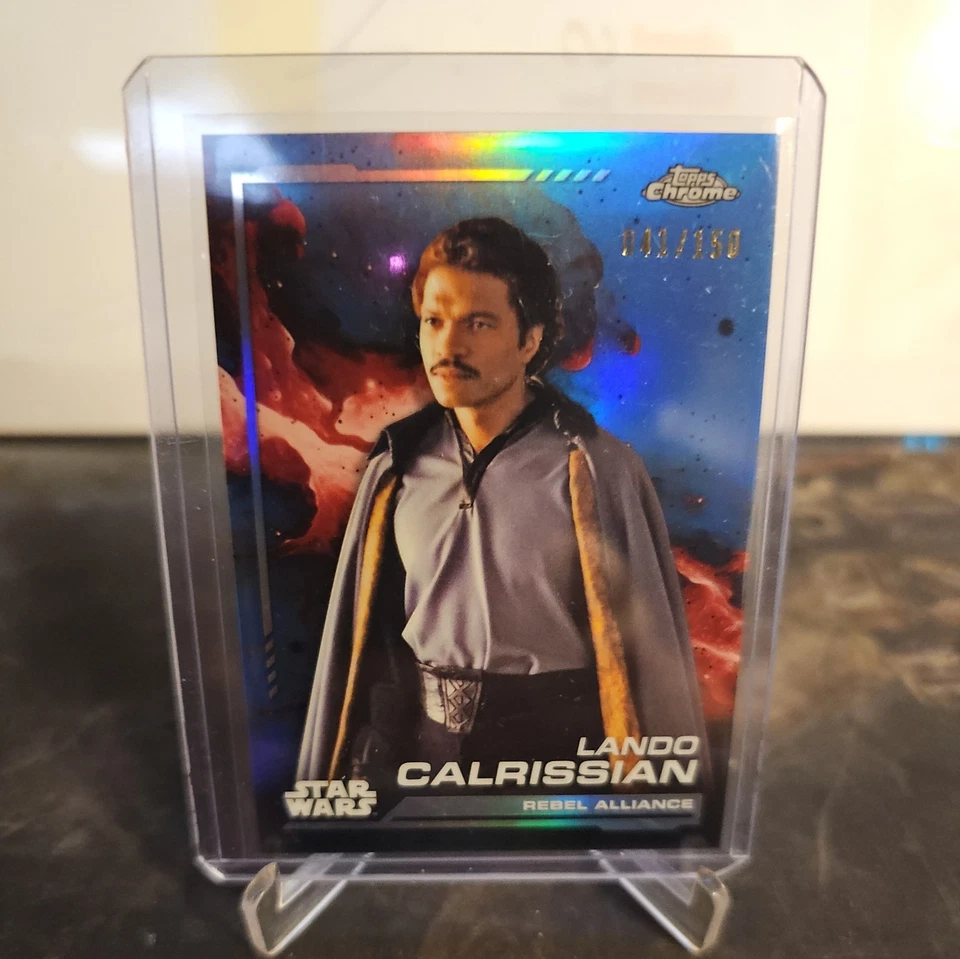 2024 Star Wars Topps Chrome #106 Lando Calrissian Skywalker Blue Refractor #/150 - Image 3 of 4