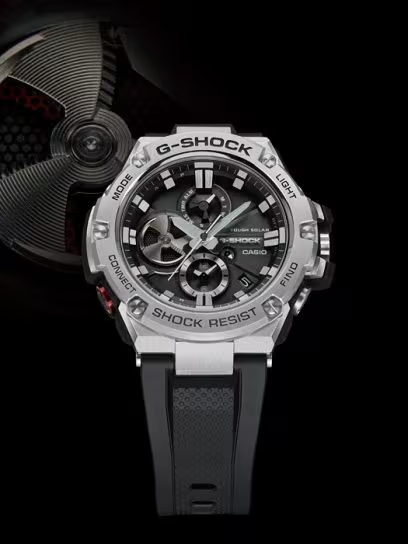 Casio G-Shock GST-B100 Series Black Dial Black Resin Band Watch