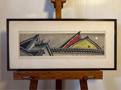 Junichiro Sekino Moon of Nara Holzschnitt 1966 signiert Limited Edition 47/200