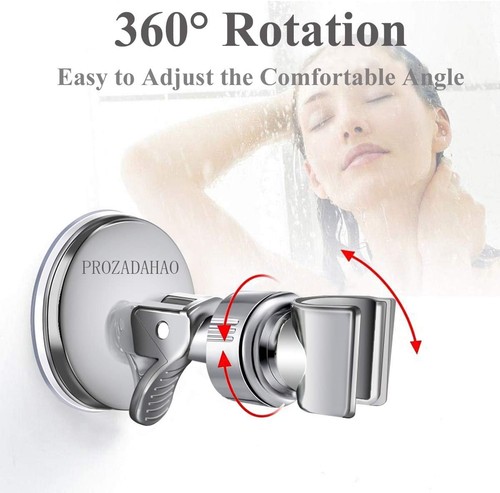 Adjustable Shower Head Holder, Bathroom Suction Cup Handheld Sliver-1, Silver  - Bild 4 von 7