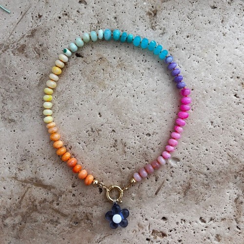 Colorful Flower Pendant Necklace Ocean Style Choker Necklace Jewelry - Picture 10 of 26