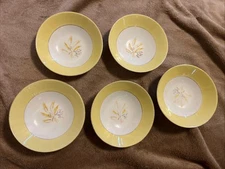Vintage Century Service Autumn Gold Set of 5 Fruit Dessert Bowls Small Lot