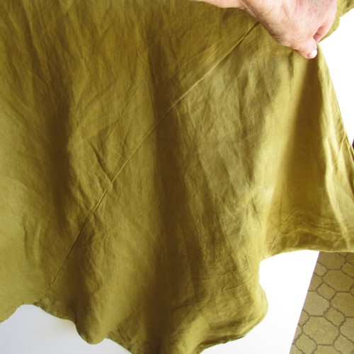 Pacificotton By Bryn Walker Dress SZ Med Lagenlook 100% Linen Charteruse Oversiz - Picture 6 of 10