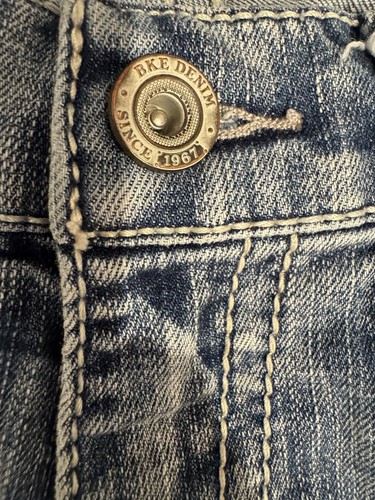 Pantalones de mezclilla rectos BKE Jake para hombre 31x32 azul desgastado desteñido clásico informal - Imagen 3 de 12