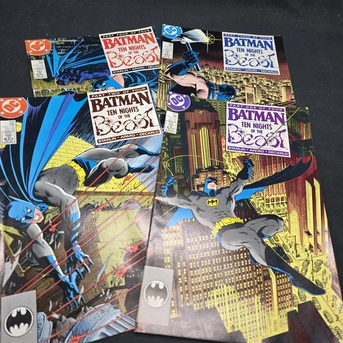 vintage Batman Ten Nights Of The Beast 1980s DC Parts 1 - 4 # 417 418 419 420
