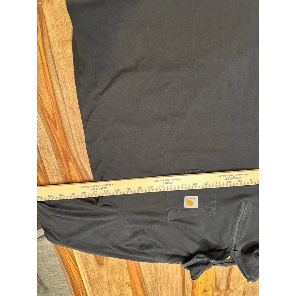 Camisa de Trabajo Carhartt Para Hombres 2XL Negra Calce Relajado Manga Larga Cuarto Cremallera Foto 3 de 4
