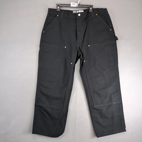 Carhartt Iconic B01 Firm Duck Double-Front Latzhose Herren 38x28 schwarz Arbeit