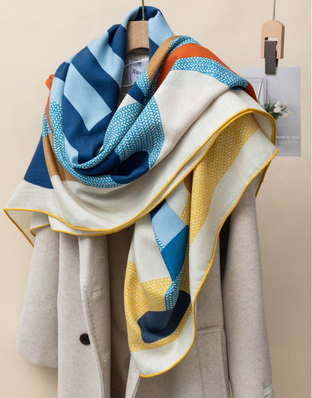 70% Cashmere 30% Silk Shawl Bandana 53'' horse Print Scarf Neckerchief Wrap new