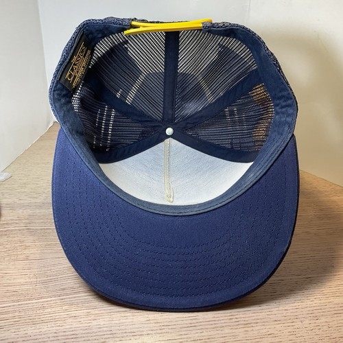 HURLEY BLOCK NAVY BLUE CAP/HAT WITH YELLOW STRIPES MESH BACK TRUCKER STYLE NEW. - Picture 9 of 13